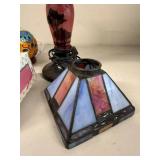 Lot of Decorative Table Lamp Bases and Glass Shades