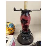 Lot of Decorative Table Lamp Bases and Glass Shades