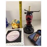 Lot of Decorative Table Lamp Bases and Glass Shades