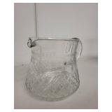 Pressed Glass Punch Bowl Set with 8 Cups and Pitcher