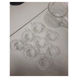 Pressed Glass Punch Bowl Set with 8 Cups and Pitcher