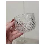 Pressed Glass Punch Bowl Set with 8 Cups and Pitcher