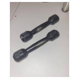 Vintage Androck Nut Chopper, Pair of Dumbbells, and Pewter Shot Glass Set