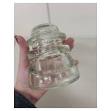 Pair of Hemingray Glass Insulators Aqua Blue and Clear