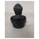 Decorative Silver and Black Buddha Statue, 7 Inches Tall