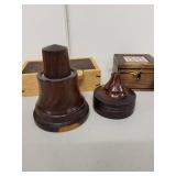 Collection of 2 Wooden Keepsake Boxes and 2 Hand-Turned Wood Bowls