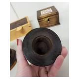 Collection of 2 Wooden Keepsake Boxes and 2 Hand-Turned Wood Bowls