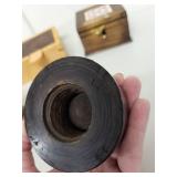 Collection of 2 Wooden Keepsake Boxes and 2 Hand-Turned Wood Bowls