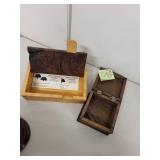 Collection of 2 Wooden Keepsake Boxes and 2 Hand-Turned Wood Bowls