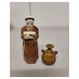 Royal Worcester Porcelain Monk Figurine with Small Rye Jug