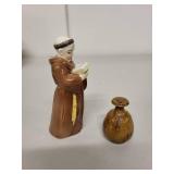 Royal Worcester Porcelain Monk Figurine with Small Rye Jug