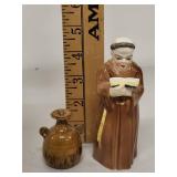 Royal Worcester Porcelain Monk Figurine with Small Rye Jug