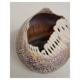 Handcrafted Decorative Ceramic Vase with Cutout Rim