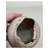 Handcrafted Decorative Ceramic Vase with Cutout Rim