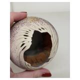 Handcrafted Decorative Ceramic Vase with Cutout Rim