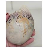 Handcrafted Decorative Ceramic Vase with Cutout Rim