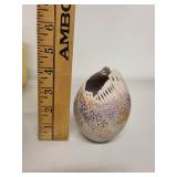 Handcrafted Decorative Ceramic Vase with Cutout Rim