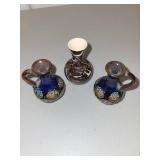 Set of 3 Antique Miniature Pottery Vases - Royal Doulton and Macintyre