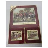 8 Piece Gift Set English Fox Hunt Cork Placemats and Coasters