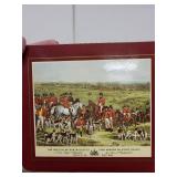 8 Piece Gift Set English Fox Hunt Cork Placemats and Coasters