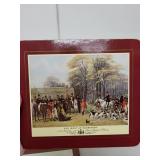 8 Piece Gift Set English Fox Hunt Cork Placemats and Coasters