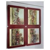 8 Piece Gift Set English Fox Hunt Cork Placemats and Coasters
