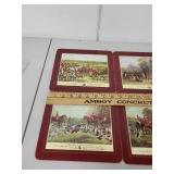 8 Piece Gift Set English Fox Hunt Cork Placemats and Coasters