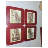 8 Piece Gift Set English Fox Hunt Cork Placemats and Coasters