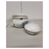 Antique BRC France Porcelain Bowl and Melrose Chamber Pot