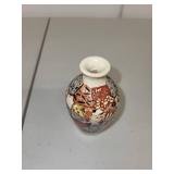 Pair of Miniature Decorative Vases - Hand-Painted Ceramic and Green Glass