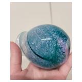 Caithness Glass Handcrafted Blue"Spiral Mofif" or "Aqua Lightning" Swirl Patterned Mini Vase with Tag