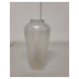 Steuben Verre de Soie Iridescent Art Glass Vase with Feather Pattern, 6 Inch