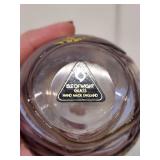 Pair of Vintage Isle of Wight Glass Hand Made Vases with Gold Accents