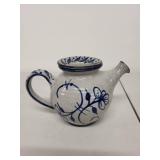 Handmade Packness Denmark Blue and White Ceramic Teapot