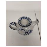 Handmade Packness Denmark Blue and White Ceramic Teapot