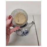 Handmade Packness Denmark Blue and White Ceramic Teapot