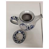 Handmade Packness Denmark Blue and White Ceramic Teapot