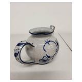 Handmade Packness Denmark Blue and White Ceramic Teapot