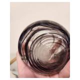 Kosta Boda "Cool Moon" Hand Blown Art Glass Vase with Black and White Swirl Design, 4 in.