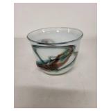 Kosta Boda Handblown Art Glass Bowl with Swirl Pattern