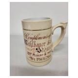 Collection of 4 Vintage Ceramic Mugs and Mustache Cups with Decorative Designs