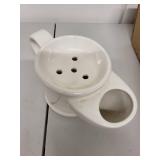 Collection of 4 Vintage Ceramic Mugs and Mustache Cups with Decorative Designs