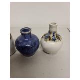 Collection of 8 Miniature Art Pottery and Porcelain Vases Assorted Designs