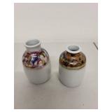 Collection of 8 Miniature Art Pottery and Porcelain Vases Assorted Designs