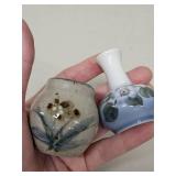 Collection of 8 Miniature Art Pottery and Porcelain Vases Assorted Designs