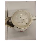 Collection of 5 Antique Porcelain Shaving Mustache Cups with Hand-Painted Designs