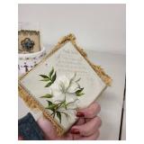 Mother Themed Ceramic Candle Holder and Vintage Remembrance Plaques Set