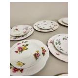 Shelley England Bone China Mixed Floral Tea Set Plates and Cups