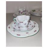 Shelley England Bone China Mixed Floral Tea Set Plates and Cups