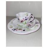 Shelley England Bone China Mixed Floral Tea Set Plates and Cups